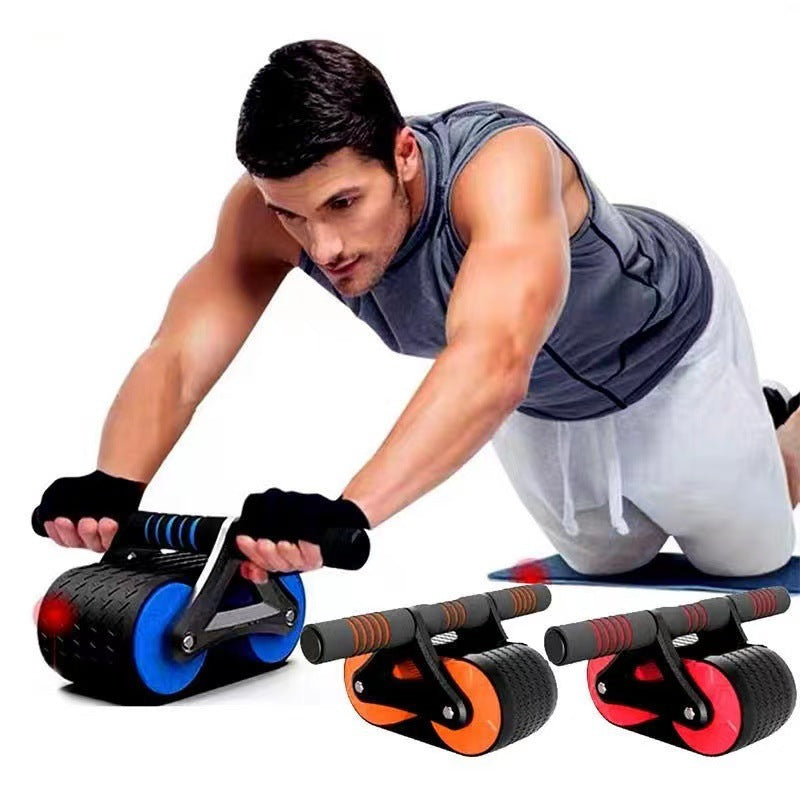 Double Wheel Abdominal Exerciser Women Men Automatic Rebound Ab Wheel Roller