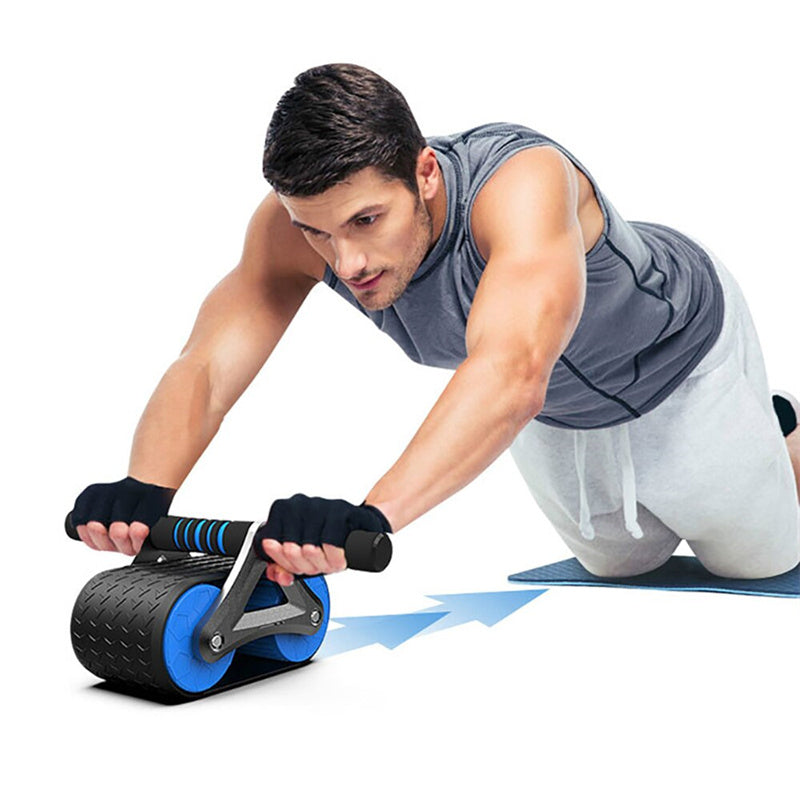 Double Wheel Abdominal Exerciser Women Men Automatic Rebound Ab Wheel Roller